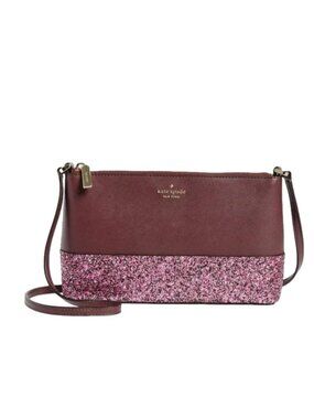 Kate spade New York Flash Glitter Crossbody Cherrywood